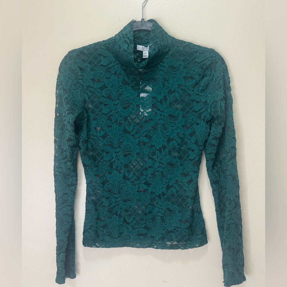 NWT AFRM Green Lace Top